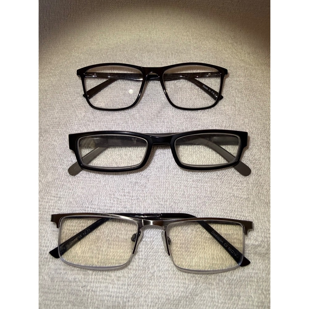 Unbranded Reading Glasses Men OS Black +2.75 Strength Bundle 3 Pairs